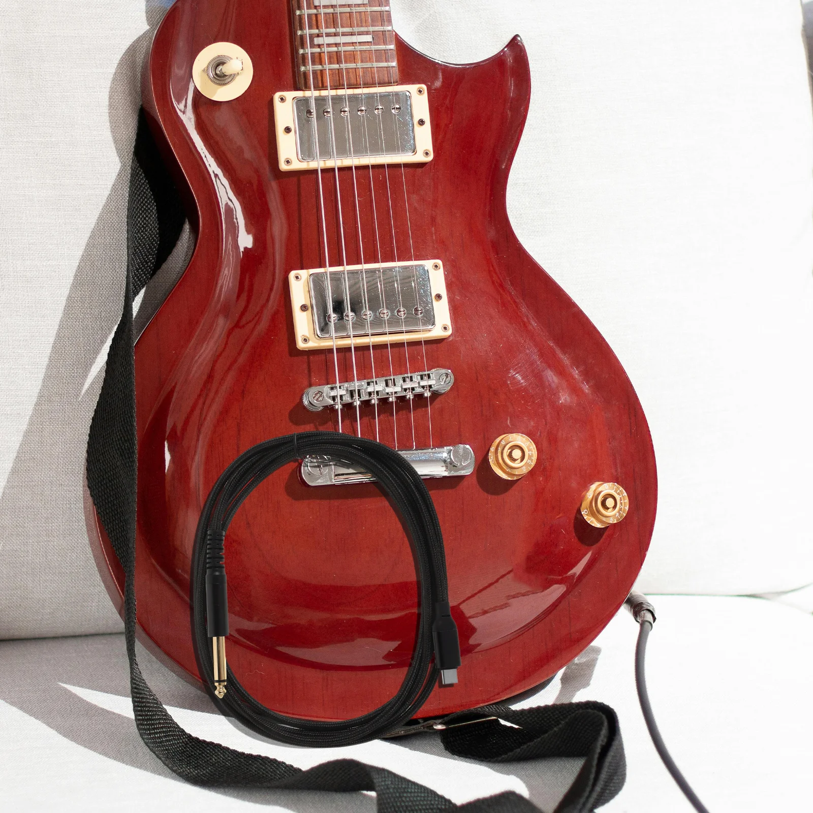 USB Type-C إلى 6.35 مللي متر كابل الصوت أداة المدمج في رقاقة مستقرة واضح كابل تسجيل الصوت لأسلاك الغيتار الغيتار #4