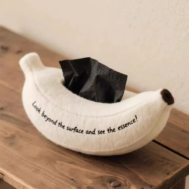 Creative plush banana shaped tissue box,car mounted paper box,cartoon cute home decor paper box,fun desktop storage tissue cover