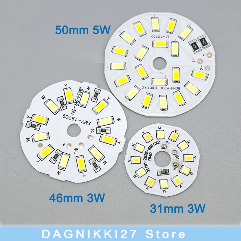 

5V 31mm/46mm/50mm Diameter SMD 2835 5730 LED white warm 2 Color Round Light Panel Dimming Lamp Bead Board Light Source v