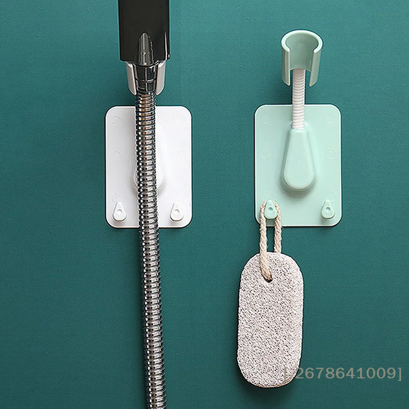 ⚑No Drill Shower Head Holder,Adjustable Adhesive Wall Mount Bracket with Hook,Universal Bathroom Shower Head Holder for Home Use