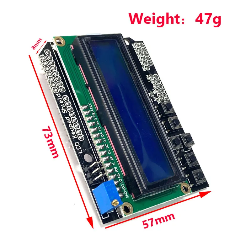 Placa de expansión de entrada/salida LCD LCD1602, protector de teclado LCD