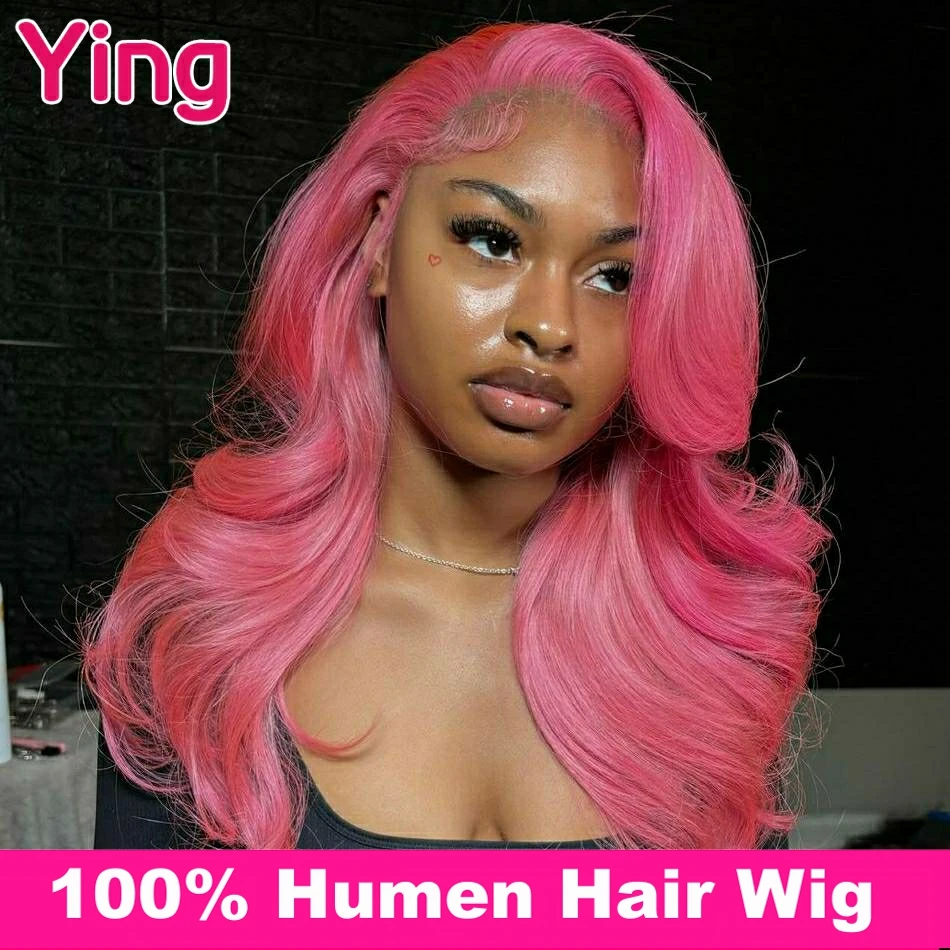 Body Wave Cherry Pink Colored 12A 200% 5x5 Closure Human Hair Wig Brazilian Remy 13x1 T Part Lace Wig PrePlucked With Baby Hair