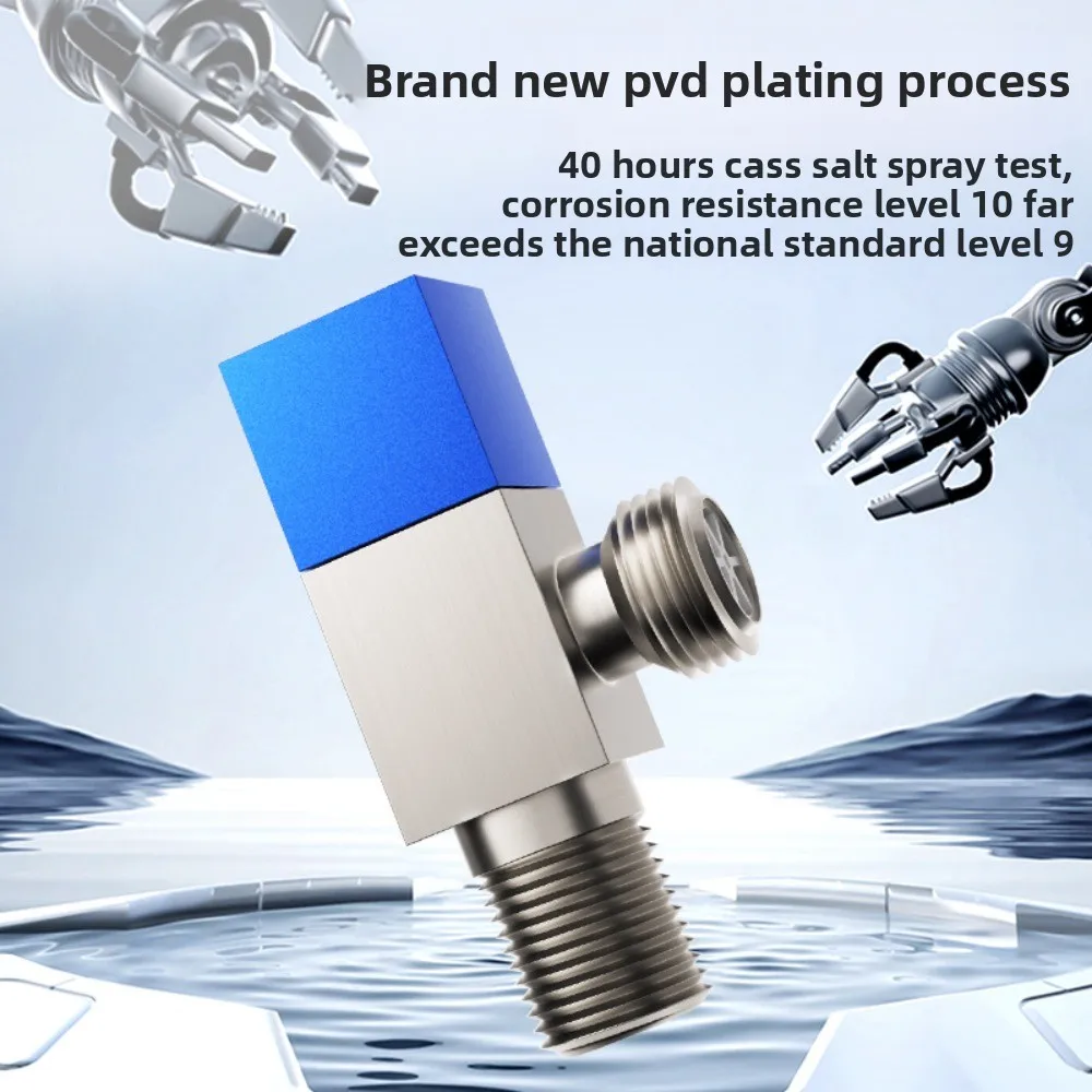 Válvula de entrada de torneira de 4 pontos g1/2, válvula triangular de latão, aquecedor, válvula de parada de água, banheiro, máquina de lavar, interruptor universal