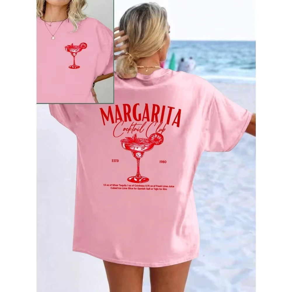 Y2k Women Top Strawberry Printed Shirt Round Neck Blouse Casual Cotton Short Sleeved Loose Fitting T-shirt Summer One Piece Tee