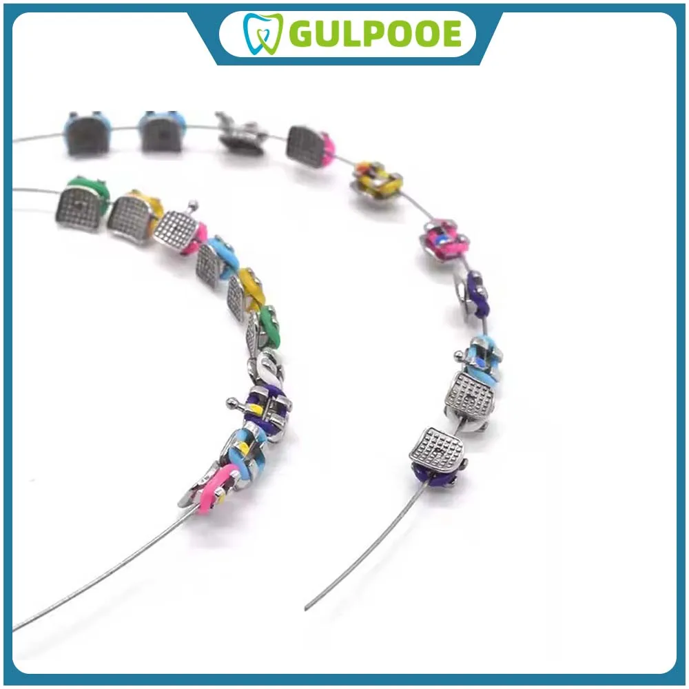 

GULPOOE 2Pcs Temporary Tooth Decoration With Metal Wires Colorful Metal Bracket And Orthodontic Ligature Ties Orthodontic Teeth