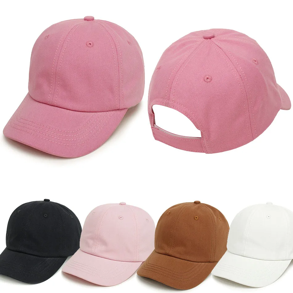 Kids Baseball Cap Low Profile Sun Hat for Boys and Girls Soft Cotton Pink Black White Gray for Baby Children