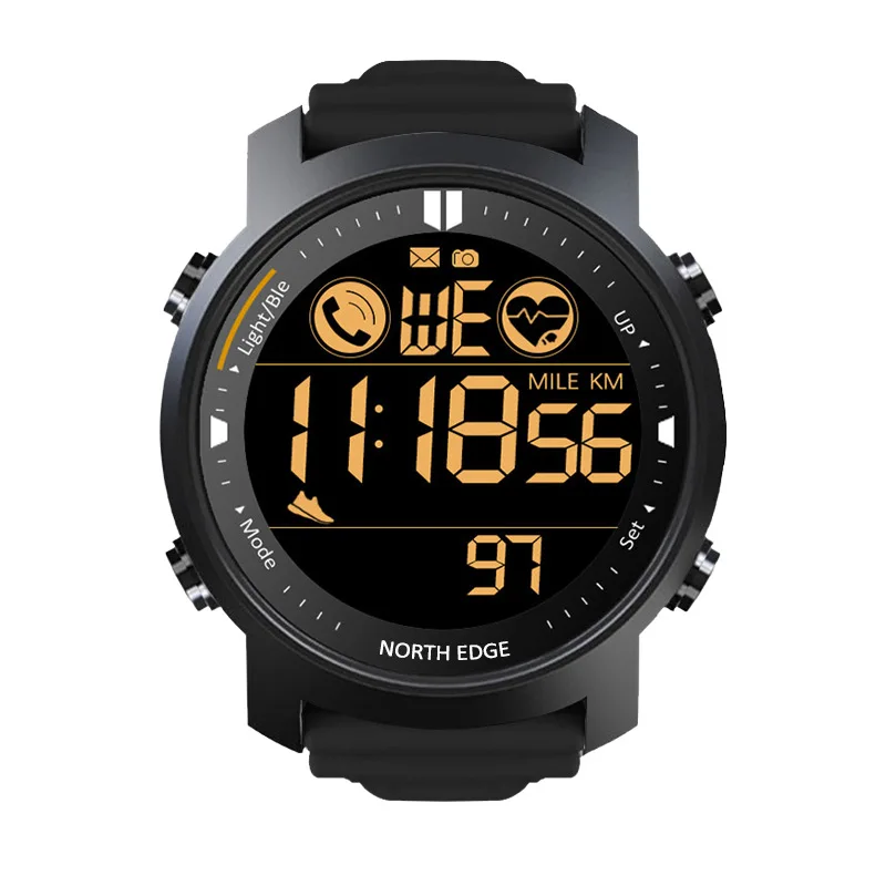 Orologio sportivo in metallo Frequenza cardiaca Orologio da nuoto impermeabile Bluetooth Orologio tattico con consumo di calorie