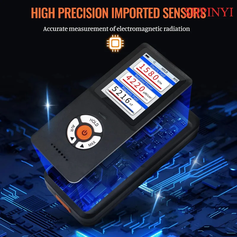 مقياس EMF، ترقية كاشف إشعاع المجال الكهرومغناطيسي القابل لإعادة الشحن 3 في 1 لفحص EF RF MF EMF وصيد الأشباح