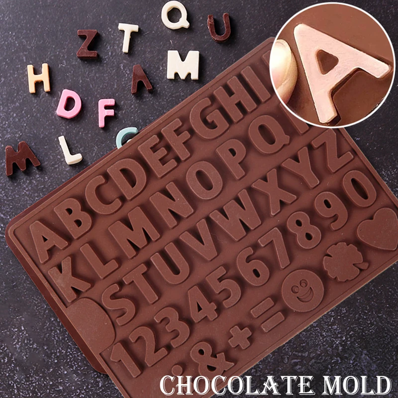 New Chocolate Silicone Mold 26 Alphabet Number DIY Fondant Patisserie Candy Cake Mould Baking Tools Kitchen Gadgets Accessories