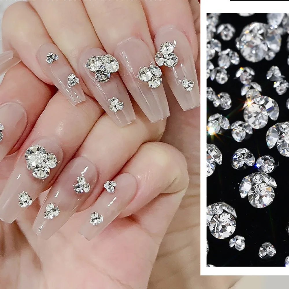 10 pçs 3d k9 pilha brilhante diamante prego strass SS6-SS28 luxo cristal diamantes transparente encantos jóias decoração da arte do prego