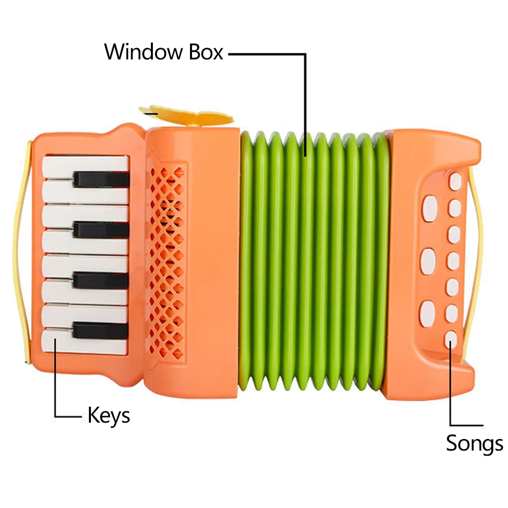 Toy Accordion 10 Key 8 Bass Accordion Instrument Education Toy Children's Music Interest Development Toy Children Gifts Beginner