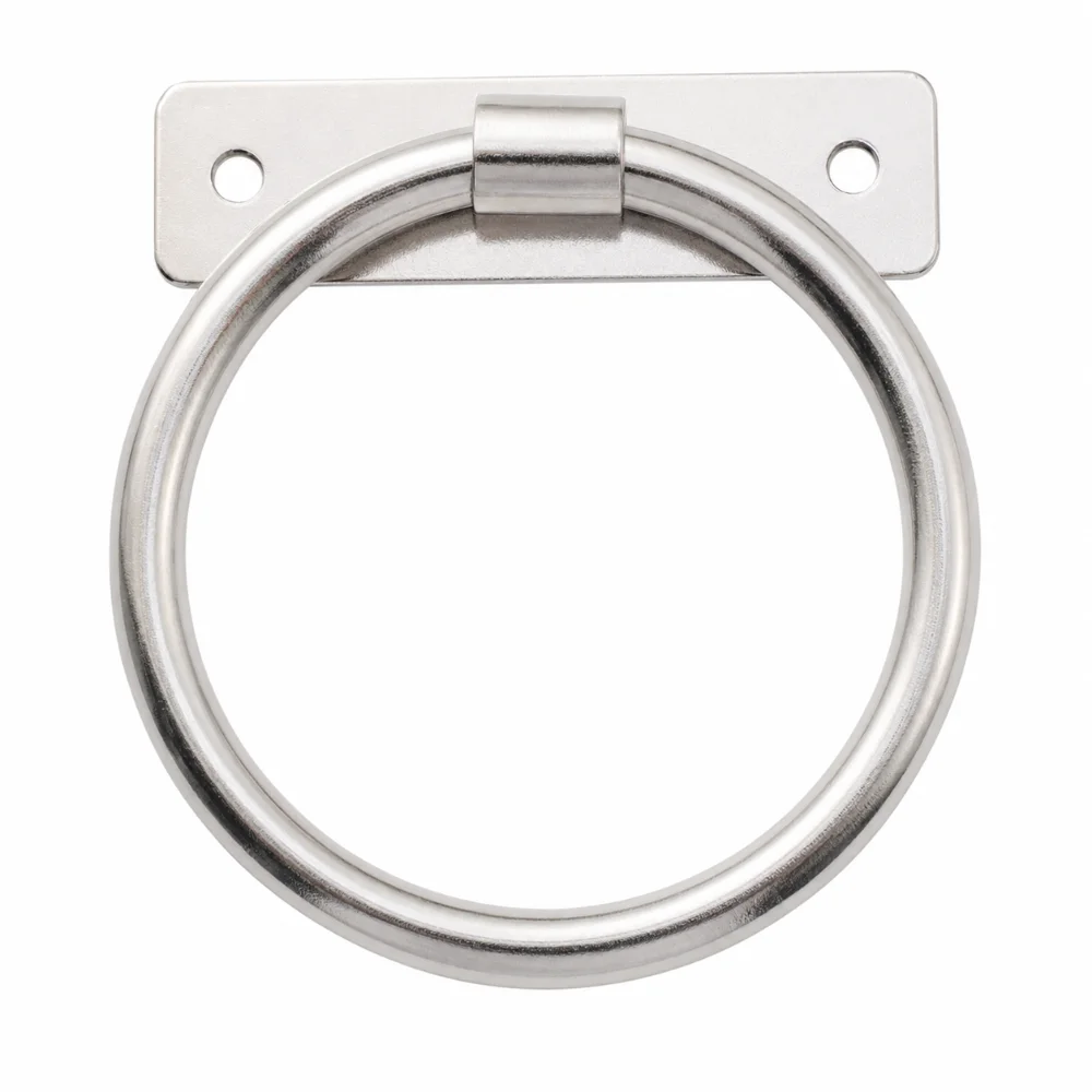 Iron Hardware Ring Pull Handle Modern Minimalist Double Hole Drawer Wardrobe Handles Solid Color Large Cabinet Ring Pull