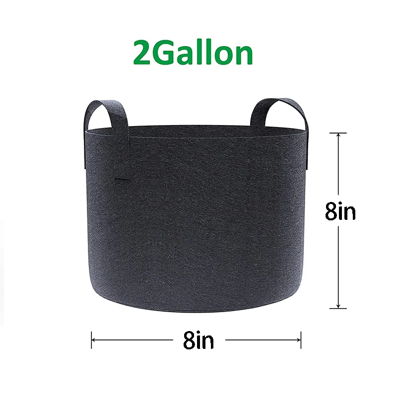 New 20-Pack 2 Gallon Grow Bags, Fabric Pots Container Aeration Fabric Pots with Handles, Pot for Plants