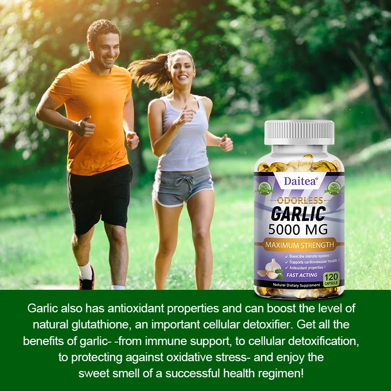 Garlic Extract Capsules 5000mg Balance Cholesterol, Help Immunity, Heart Health, Detoxification, Cleansing