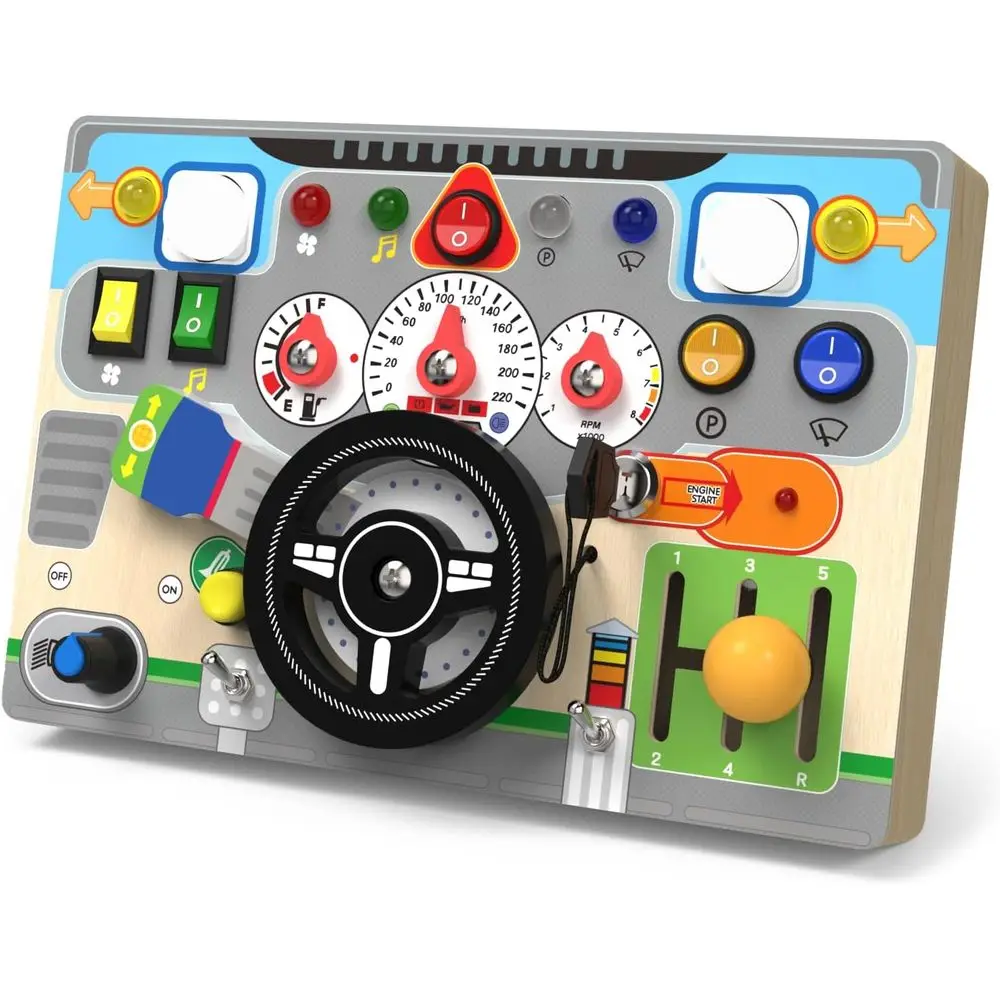 

Развивающая доска IMCGEL для малышей с LED-переключателем, деревянные развивающие игрушки Монтессори для мальчиков 3, 4, 5 лет, доска-головоломка