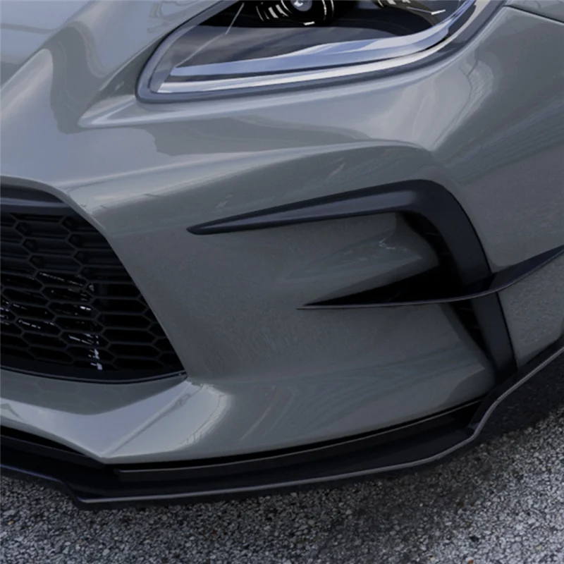 L16A-Car Front Bumper Side Splitter Spoiler Canards Air Knife Spoiler For Toyota GR86 Subaru BRZ 2022+ Glossy Black