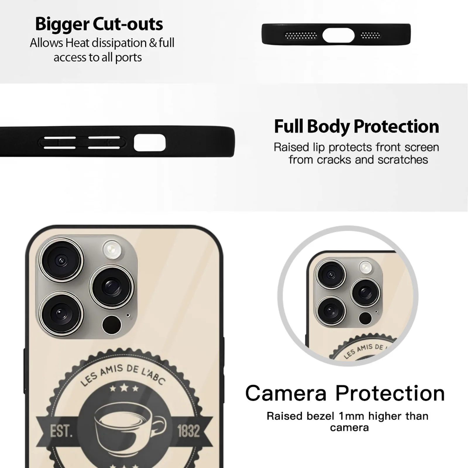 حافظة هاتف Cafe Musain 6 لهاتف آيفون 16 Plus 15 13 12 14 11 Pro Max غطاء حماية Les Misérables Les Miserables Les Mis Les Miz