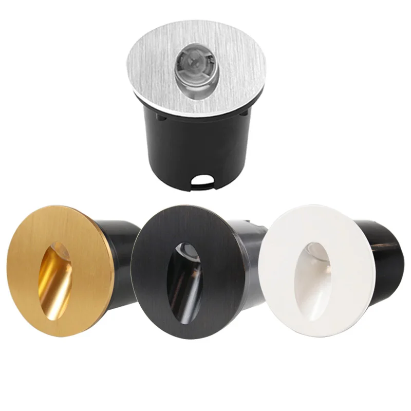LED Wall Lamp 1W 3W Embedded Stair Step Corridor Lamp AC85-265V Night Light Indoor Wall Footlight DC12V 55MM 80MM Dimmable