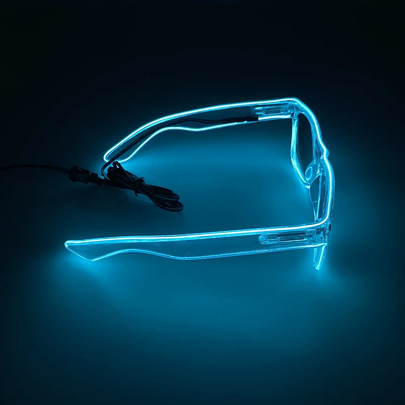 LED Neon leuchtende Brille leuchten Rave Kostüm Party Dekor DJ Club Brillen Leistung Requisiten ändern Farbe Ball Brillen – Detail 17