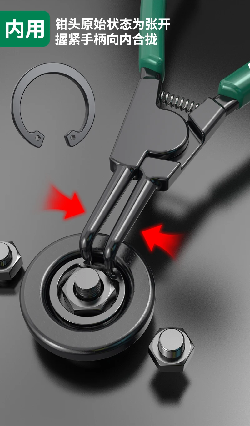 LAOA Industrie-Sprengringzange, Sprengringzange, Gerade-Sprengringzange für Wellen, 9-Zoll Demontage- und Öffnungswerkzeug – Detail 9