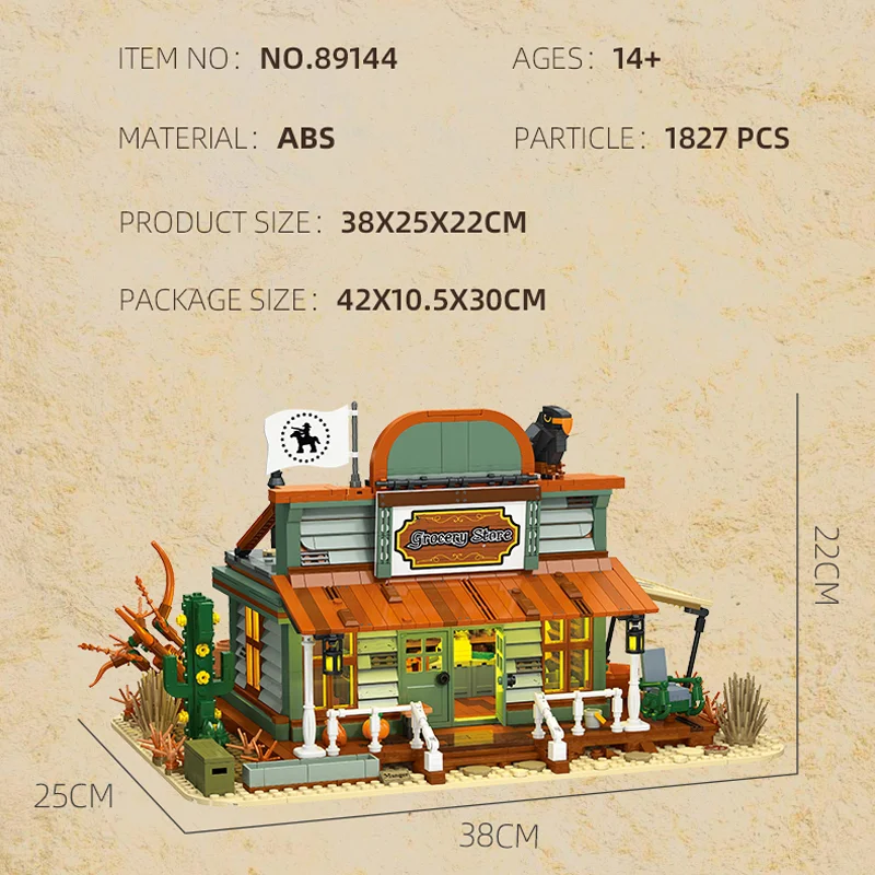 IN VOORRAAD 89144 MOC Street View Westerse Kruidenier Bouwstenen Bricks Model Bouw DIY Speelgoed voor Jongens Kerstcadeau Sets