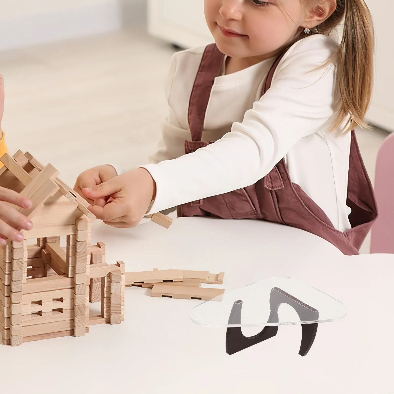 

2Pcs Miniature Tea Table Triangle Shape Simulated Wood Frame Mini House Living Room Furniture Decoration Scene Prop