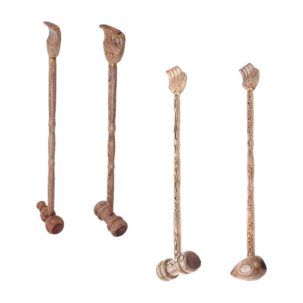 

Набор из 4 ручных деревянных массажеров для спины, двухсторонний массажный молоток, массажер для тела с длинной ручкой, инструмент с двойной головкой для расслабления мышц