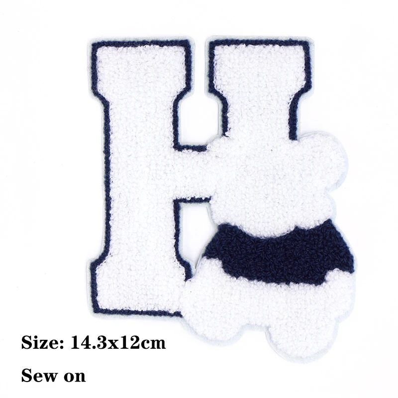 English Alphabet Bear Dog Heart Chenille Icon Towel Embroidery Applique Patches For Clothing DIY Iron on Badges on the Backpack