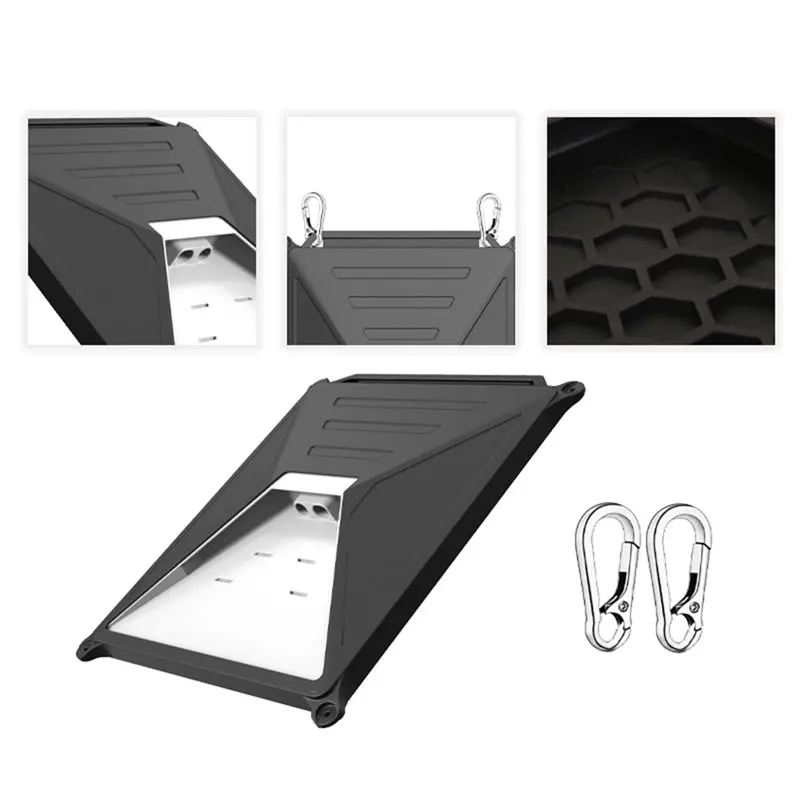 ABFU-أسود سيليكون الغطاء الواقي جبل عدة قابل للتعديل شفط كأس قوس ل Starlink Mini 1 قطعة