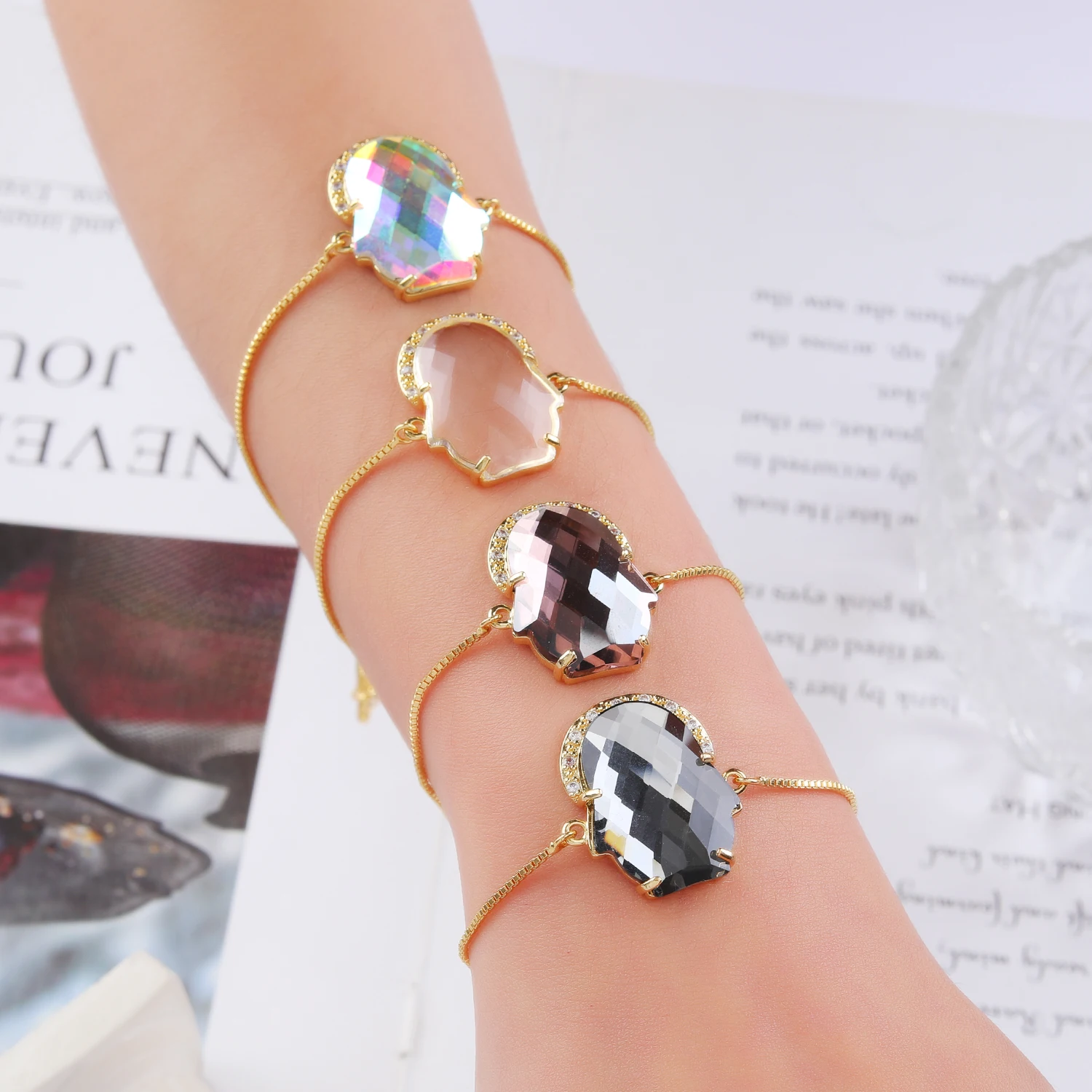 4 Color Crystal Penguin Bracelet for Women Friendship Pie Rival Ring Bts Anime Fashion Jewelry Gift