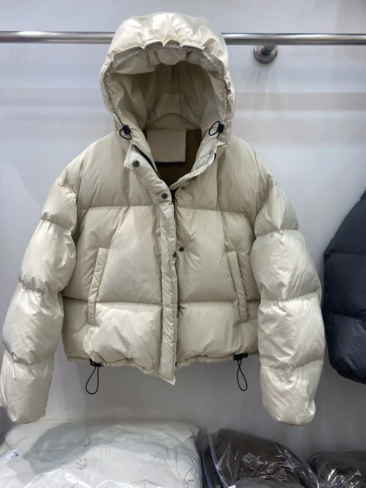 Damen Daunenmäntel, leichte Steppjacke, Stehkragen, Reißverschluss, Pufferjacken, Mantel, Y2K-Kleidung, Winter, warm, braun, Oberbekleidung 2024