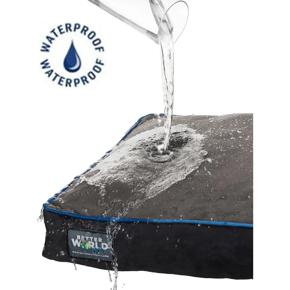 سرير كلب من إسفنج الذاكرة لتقويم العظام بسمك 5 بوصات مع غطاء قابل للإزالة قابل للغسل 180 جرامًا للمتر المربع، صغير (24 بوصة × 18 بوصة × 5 بوصة) (كلاب 1-20