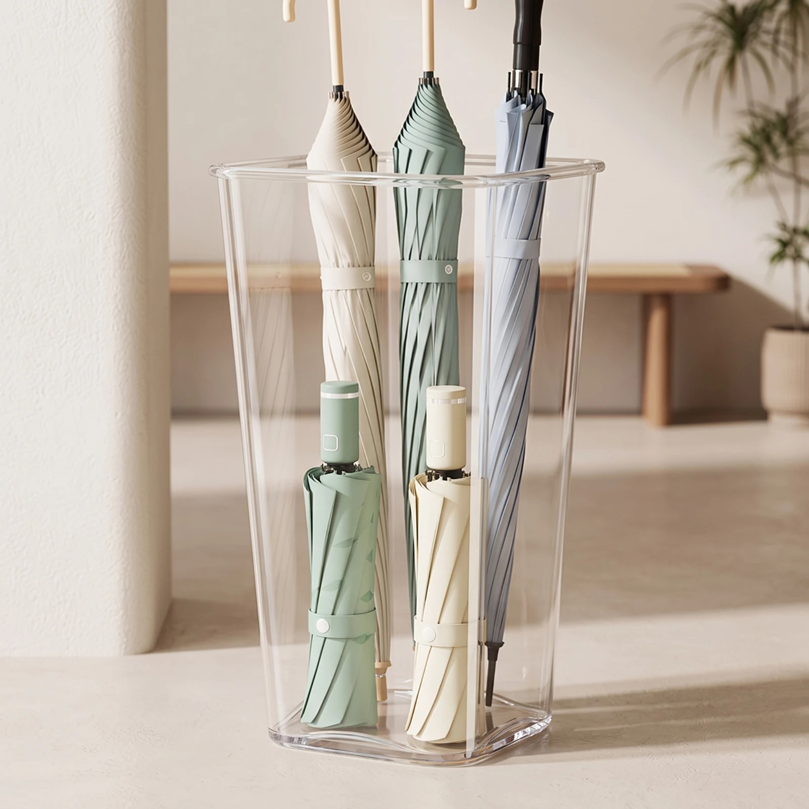 Umbrella Stand Rectangular Umbrella Holder with Open Top Organizer Minimalist Space-Saving for Entryway, Doorway
