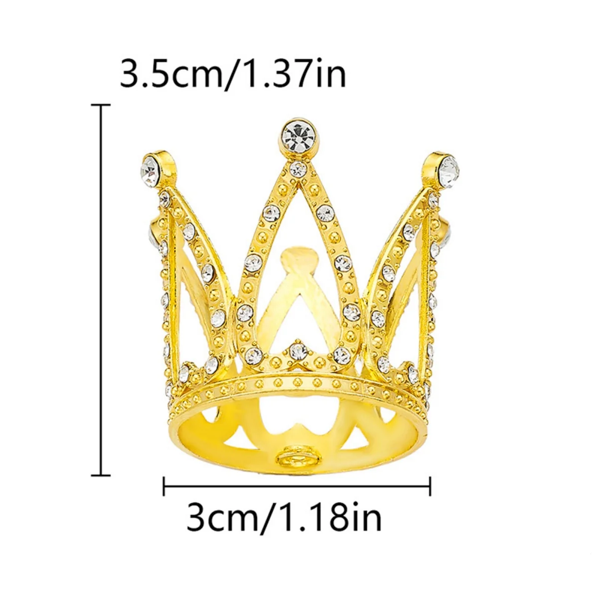 Mini Krone Kuchen Topper Kristall Kopfschmuck Tiara Strass Krone Kuchen Dekoration für Hochzeit Geburtstag Baby Shower Party Gefälligkeiten – Detail 11