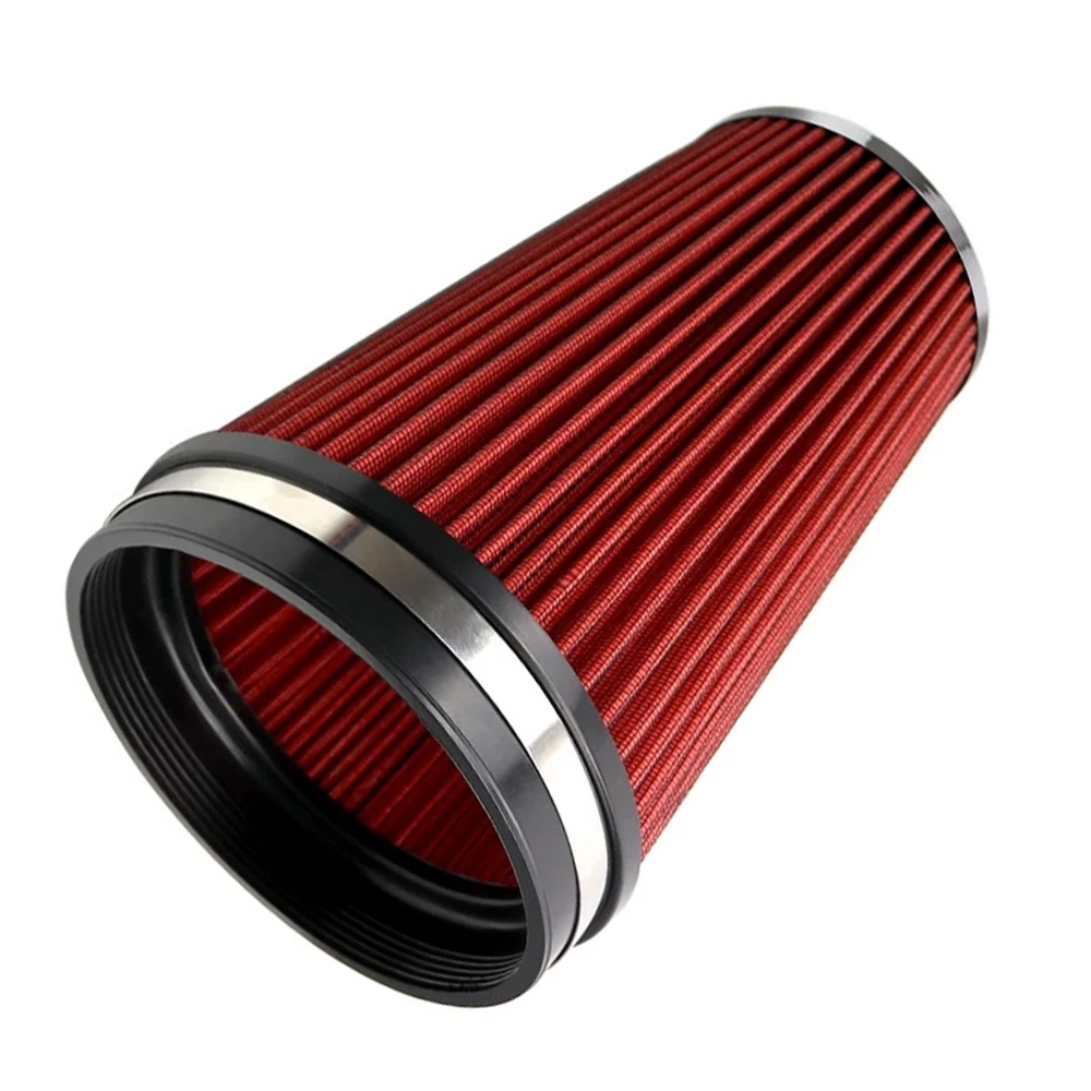 Cone Air Filter 152mm/6in Non-Woven Fabric Red Cold Air Intake Cone Filter