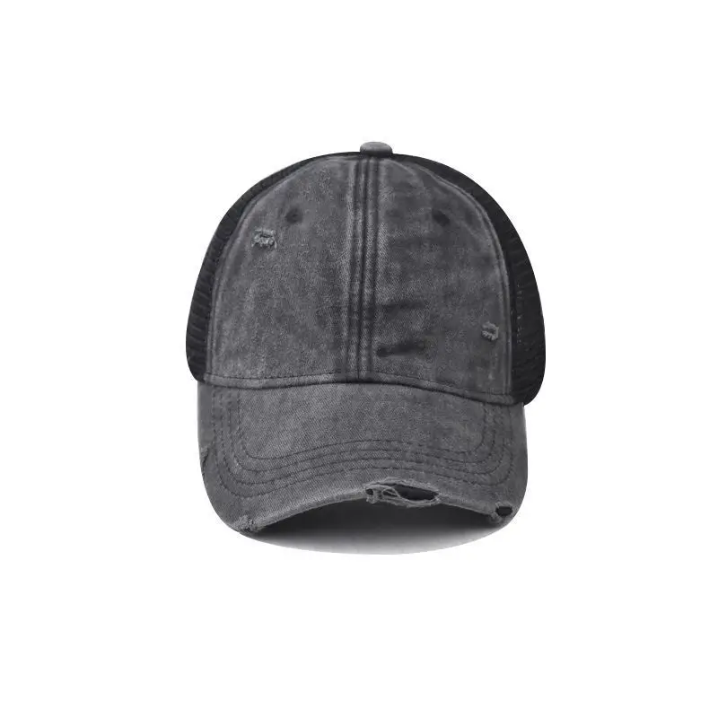Customize Washed Cotton Mesh Breathable Baseball Cap Made Old Ripped Light Board Caps Men Women Tide Vintage Hat Fashion Gift