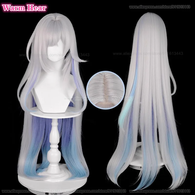 New Arrival Skirk Cosplay Wig Anime 105cm Long Mixed Color Gradient Wig Heat Resistant Synthetic Cosplay Anime Wigs + Wig Cap