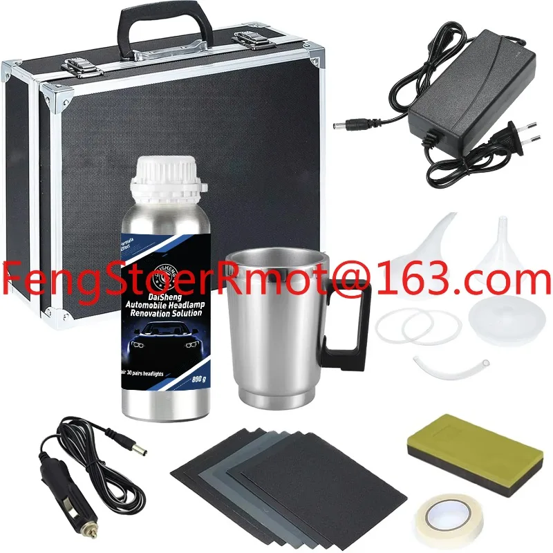 Car Headlight Polishing Kit 800G/600ML Headlight Restoration Liquid Polymer Headlamp Renovation Repair Clean Kit Automobile Tool