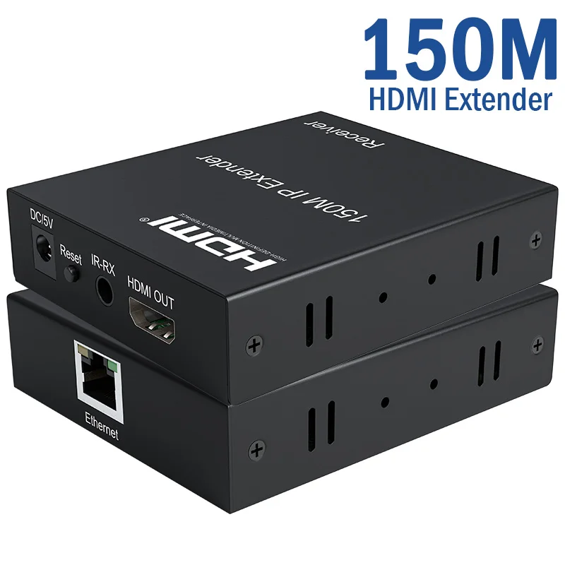 Hdmi-ネットワークエクステンダー,ライブビデオトランスミッターおよびレシーバー,rj45,Cat5e,6ケーブル,1080p,1から多くのイーサネットスイッチ,150m