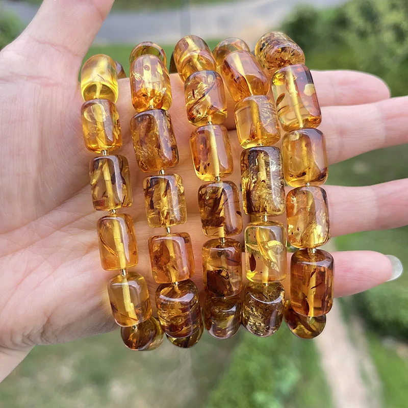 Baltic Medical Amber Bracelet for Adult Original Handmade Women's Fashion Diy Gems Healing Amber Jewelry Accessories Wholesale