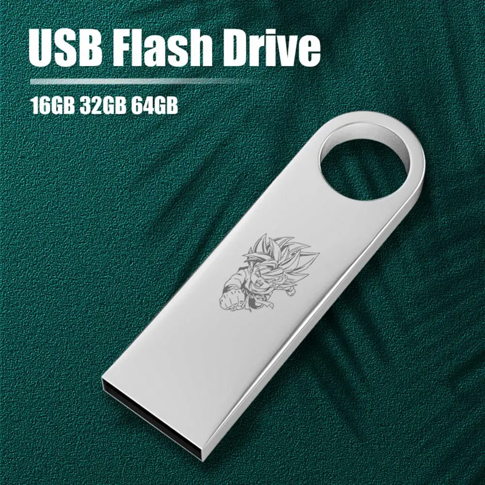 Goku Sliver USB Flash Drive 64GB 128GB pen drive 8GB 16GB 32GB Metal memory stick flash disk waterproof pendrive classic anime