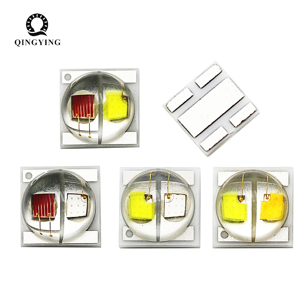 50pcs 3535 Dual Color LED Diodes High Power LED Chip 2W 2x1W White Yellow Red Green Blue UV Warm White For Bicyle Car Light