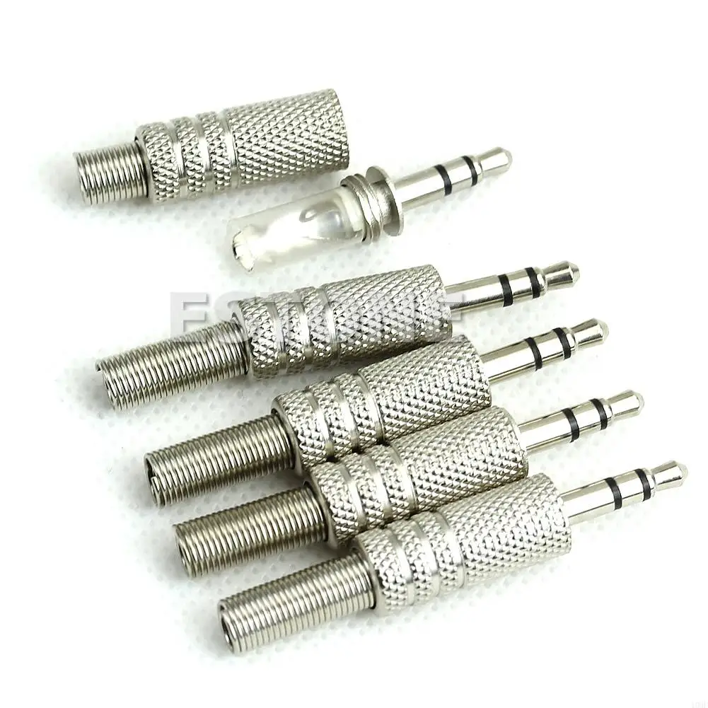 

103F 5Pieces/set 1/8" 3.5 mm Plug Male Stereo Adapter Converter Microphone