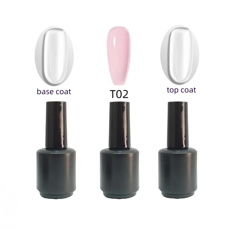 

Nude color T02 Gel+Base coat+Top coat 8 ml 3 pieces per set UV nail gel polish