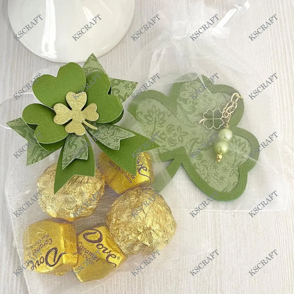 KSCRAFT Shamrock Bows Cutting Dies Stencils for DIY Scrapbooking Decorative Embossing DIY Paper Cards