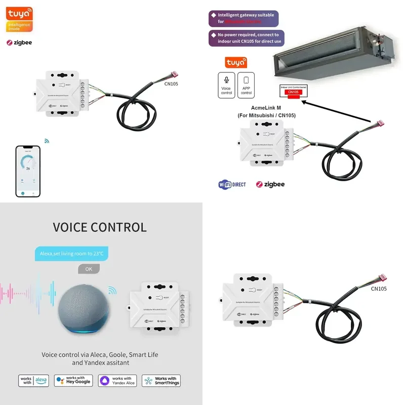 

WiFi Adapter VRF Smart CN105 Air Conditioning Module Home Wi-Fi Smart Alexa & Google Compatible Thermostat