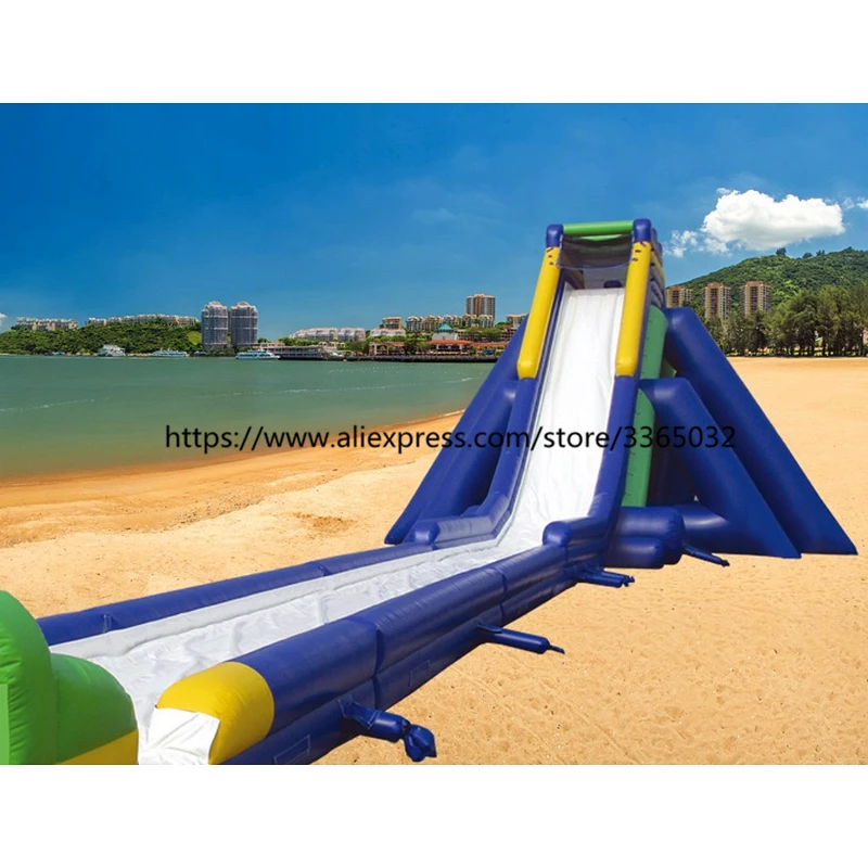 Commercial Outdoor Giant Beach Inflatable Slip N Slides, Mega Inflatable Water Slide For Kids And Adults