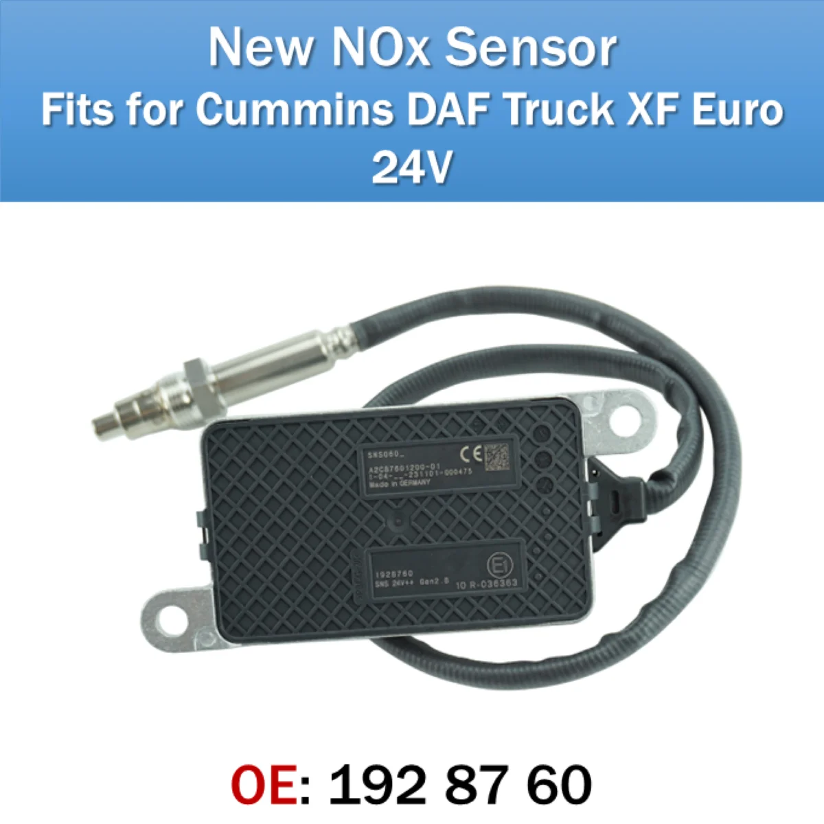 

Fits for Cummins DAF Truck XF Euro NOx Sensor OE 1928760 New Nitrogen Oxides Sensor 5WK9 6752C