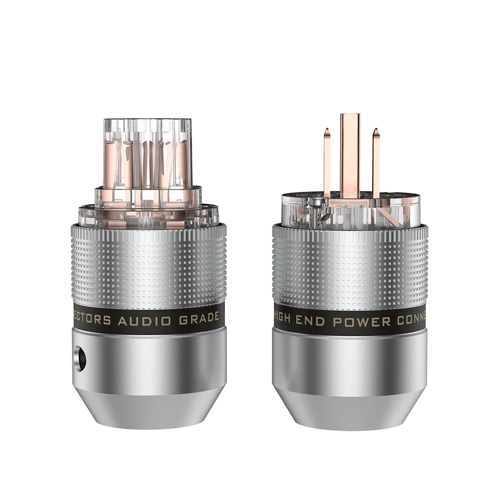 Wtyczka zasilająca Audiocrast Hi-End z miedzi, rodowanego/złoconego aluminium (US/Schuko) i żeńskie złącze IEC C13 — zdjęcie produktu 6