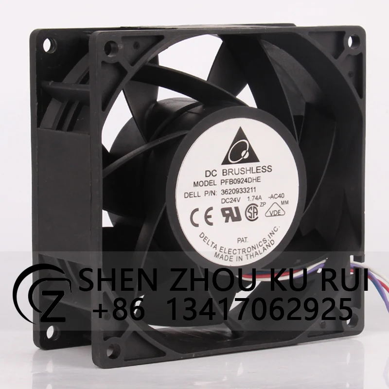 PFB0924DHE Case Fan Dual Ball Bearing for DELTA DC24V 1.74A 90X90X38MM 9CM 9038 Frequency Converter High Air Volume Chassis